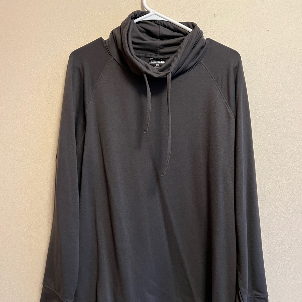 Women’s Gray Sweater with Cowl Neck